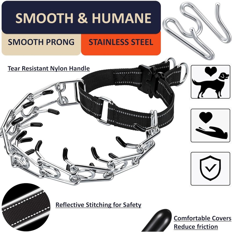 DEYACE Dog Training Collar with Quick-Release Buckle, Adjustable Stainless Steel