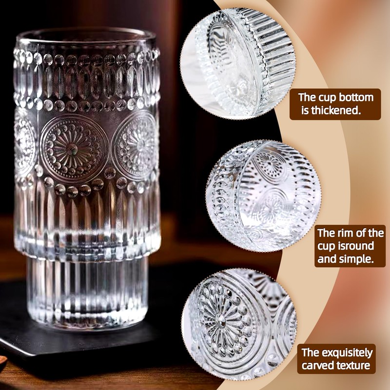 CAZAGA Glass Toothbrush Holders for Bathrooms, 12 oz Clear Tooth
