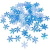 300 Pcs Blue Christmas Snowflake Ornaments Plastic Glitter Snow Flakes