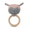 Sterntaler Knitted Rabbit with Wooden Gripping Ring, Age 0-36 Months, Organic Cotton, Size: 12.5 x 7 cm, Colour: Pink