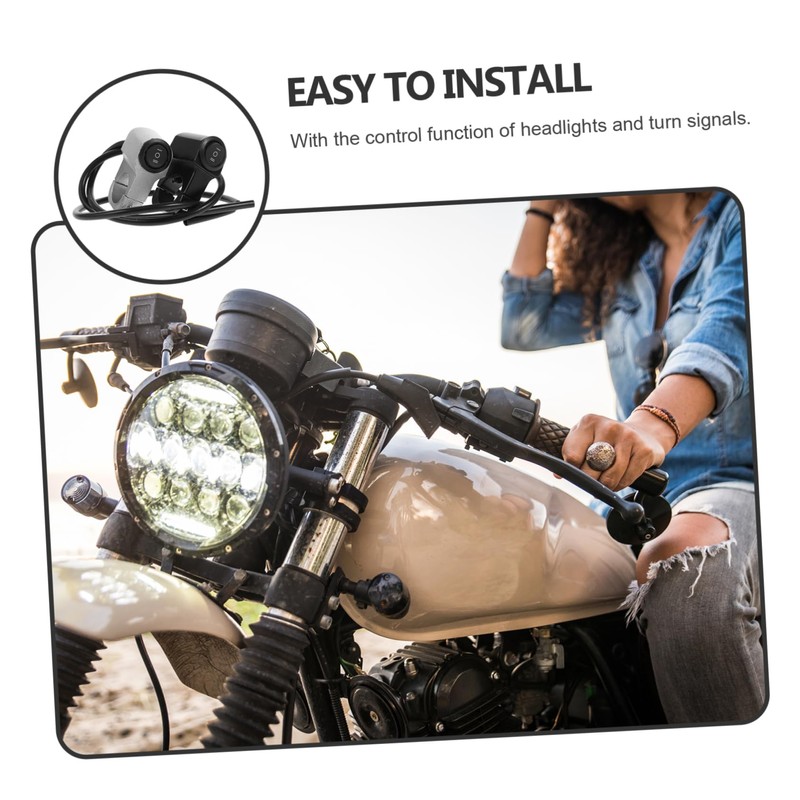 Alipis 2pcs Motorcycle Headlight Switches Durable Handlebar Toggle Switches Compatible