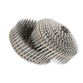 mitoharet 1200 Count 304 Stainless Steel Siding Nails 15 Degree Coils 1-1/4 Inch, 0.09 Inch Ring Shank, Small Cap Coil Stud, Cap Warp 5.8-6 mm for Wood and Plastic