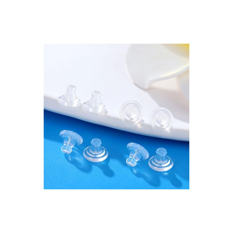 Silicone Earring Backs, Clear Locking Secure Earring Backs for Studs,