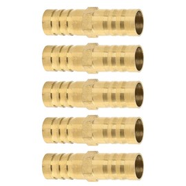 TA-VIGOR 5Pcs 12mm Brass Barb Hose Fitting Straight Connector Coupler, Straight Barb Hose Fitting Joiner for Air Gas Water Fuel