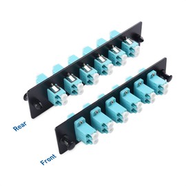 Cable Matters 12 Fibers OM4/OM3 Multimode Patch Panel with 6 x LC UPC Duplex Fiber Optic Adapters - LGX Compatible