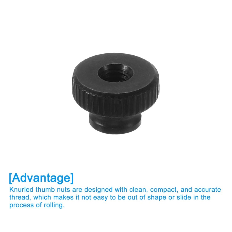 sourcing map Knurled Thumb Nuts, 12Pcs M4 Carbon Steel Nut