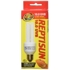 Zoo Med Reptisun Mini Compact Fluorescent Light Bulb For Desert Reptiles 10 Uvb 30 Uva