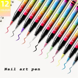 Nail Art Pen 12 Color Kit Black White Red Hot Painting Nail Color Air Dry Quick DIY Nail Design Nail Art Pens
