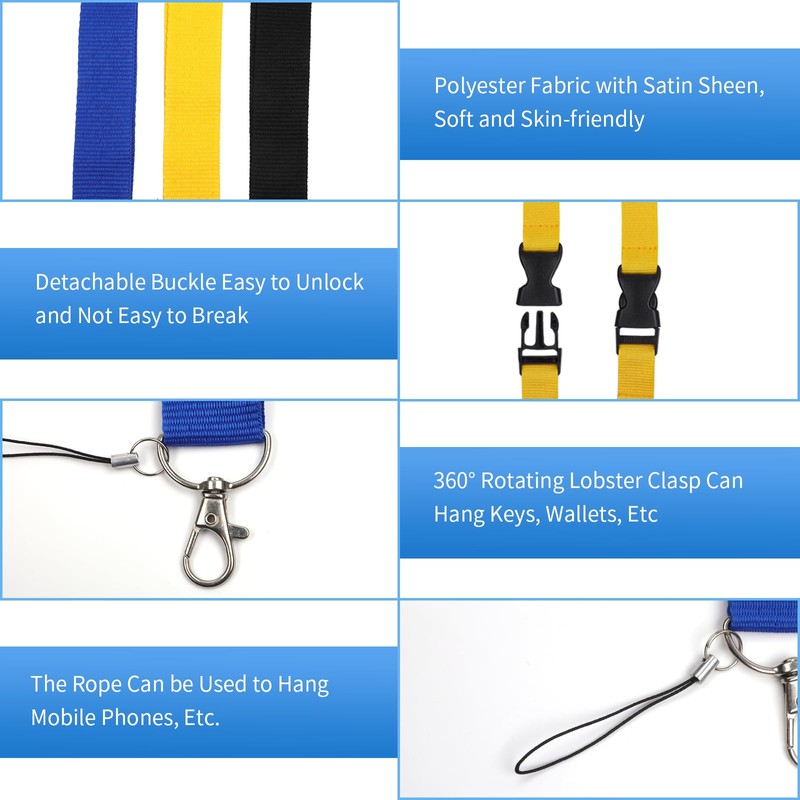 Nylon Lanyard with Swivel Lobster Clasp, Lanyards for ID Card,