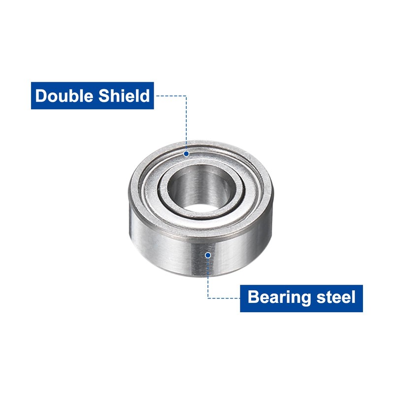 sourcing map 8Pcs MR104ZZ Small Bearing, 4mm ID 10mm OD