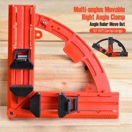 NS Juvyig Right Angle Clamp, Multi Angles Movable Corner Clamps, 30-90 Degrees Adjustable Clamps for Woodworking (Plastic-Red)
