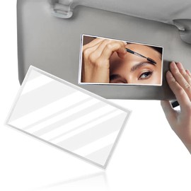 Car Adhesive Mirror Visor Cosmetic Car Makeup Mirror Stick on Mirror Travel Portable Sun Visor Mirror for Car Mirror Accessories Car Vanity Mirror for Car Truck SUV Vehicle Automotive White
