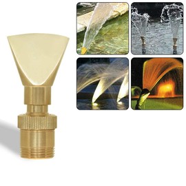 Hooshing Water Fountain Nozzle Spray 1/2" DN15 and 3/4" DN20 Brass Narrow Fan Shaped Water Spray Sprinkler for Garden Pond Amusement Park Museum Copper