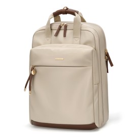 GOLF QUALITY Women's Elegant Shoulder Bag, Large Casual Daypack, Small Laptop, Women's 15.6 Inch Daypack with Laptop Compartment, Modern Work Backpack, Backpack Bag for Women, Apricot