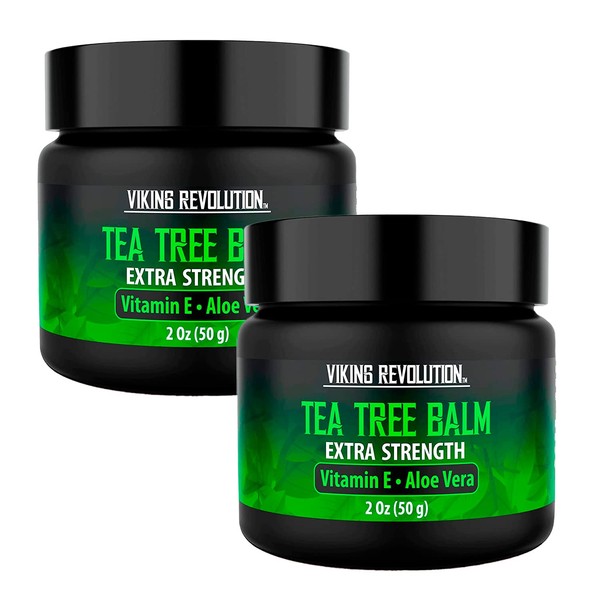 Viking Revolution Tea Tree Oil Cream - Super Balm Athletes Foot Cream - for Eczema, Jock Itch, Ringworm, Nail Treatment - Soothing Skin Moisturizer for Itchy, Scaly, Cracked Skin, 2 Ounce (Pack of 2)