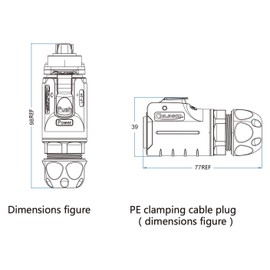 CNLINKO 24 Pin Power Industrial Circular Connector, Male Plug & Female Panel Mount Receptacles Socket Jack, Outdoor Waterproof IP67, AC DC, Heavy Duty