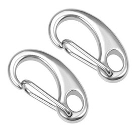 sourcing map Spring Gate Snap Hook 30mm/1.18", 304 Stainless Steel, for DIY Crafts Keychains, Pack of 2