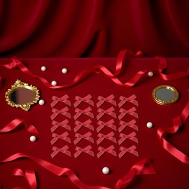 20Pcs Red Mini Bow Hair Clips Ribbon Hair Bows Cute Hair Barrettes Red Pink Hairpins Alligator Clips for Girls Women Toddlers Accessories, Mini Bow, Clips and Barrettes, Hair Clips