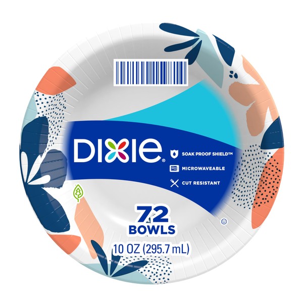 Dixie® 10 OUNCE PAPER BOWLS, 72 COUNT