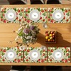 6 Pcs Placemats,Red Strawberry Placemats,Leaves Flower Table Mats Washable Recyclable