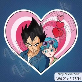 Dragon Ball / Vegeta / Bulma / Valentine / Love / Heart / Ver A / Anime / Decals