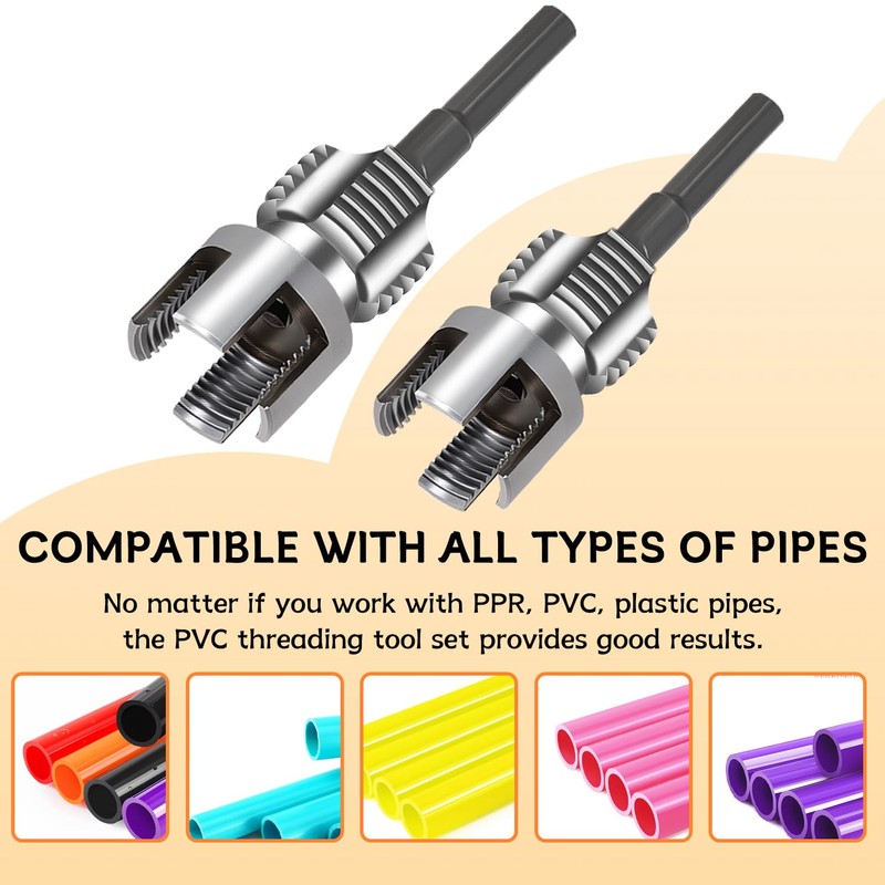 Dual-Function Internal & External Pipe Threading Tool for 1/2"& 3/4"