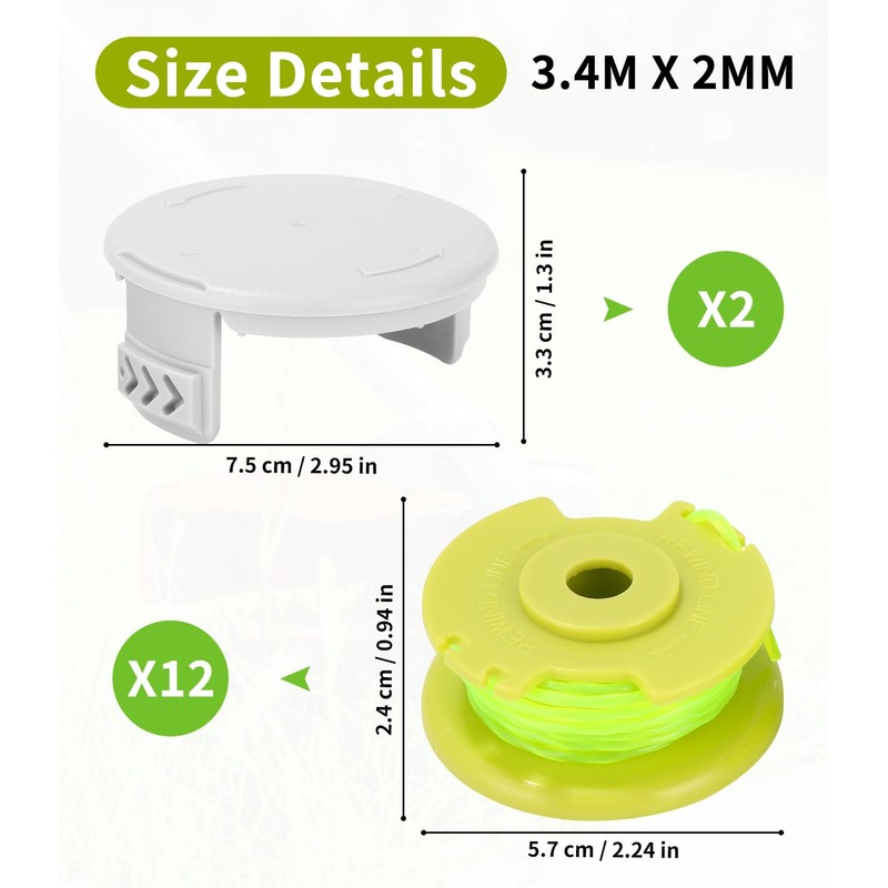 Zaxiva Pack of 14 Updated Model Replacement Grass Trimmer Spool