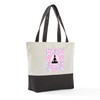 CafePress Yoga Meditation Flowered Canvas Tote Top Zipper Closure
