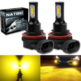 NATGIC Golden H11 H9 H8 LED Fog Lights Super Bright 3000K Yellow LED Bulb Fog Lights Daytime Running Lights, Automotive Driving Lamps,1200LM(Pack of 2)