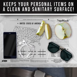 TrayMask TrayMask Disposable Tray Table Cover | Must Have Airplane Travel Essentials | Perfect for Toddlers, Kids and Adults Travel Accessories | Provides a Fresh/Clean Layer of Protection | 10 Pack