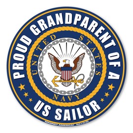 Proud Grandparent of A US Sailor Circle Magnet by Magnet America is 5" x 5" Made for Vehicles and Refrigerators