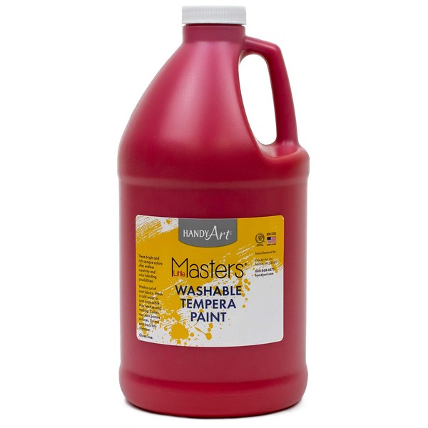 Handy Art Little Masters Washable Tempera Paint, 64 Fl Oz (Pack of 1), Red
