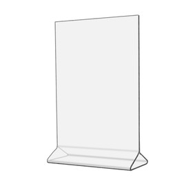 Marketing Holders Sign Holder 5x7 Inch Double Sided Clear Acrylic Top Load Countertop Menu Price List or Notice Vertical Table Tent Display for Offices or Retail Shops