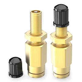 GASHER 2PCS 1/4" Brass Inflation Schrader Valve (DOT Approved) with Push Connection, 1/4" OD Air Line Tubing, Air Line and Air Spring Suspension for Semi Truck Trailers