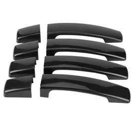 EVGATSAUTO Car Door Handle Cover, 4pcs Glossy Black ABS Car Exterior Door Handle Cover Fit for Discovery 3 Freelander 2 LR2 Pre-Facelift Car Door Handle Protective Film