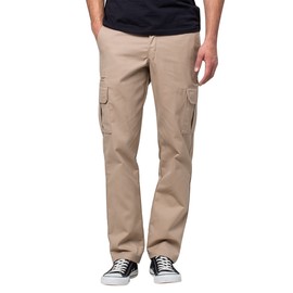 Dickies Mens Slim-Straight Stretch-Twill Cargo Work Utility Pants, Desert Sand, 28W x 32L US