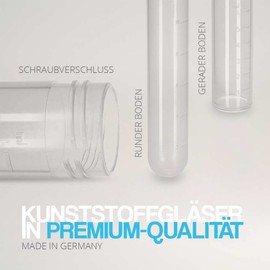 Tuuters 100 x centrifuge tubes with screw cap made of polypropylene, 100 x diameter 16 mm, 14 ml