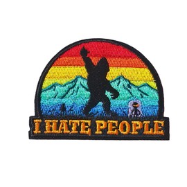I Hate People Patch Hook and Loop with Sasquatch Bigfoot Funny Sarcastic Meme Morale Badge for Gaming Backpack EDC Bag Tech Vest Tactical Molle Laptop Sleeve Gym Anti Social Clothing