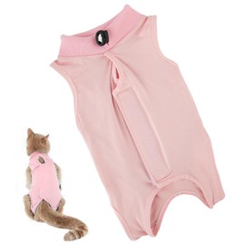 Cat Bodysuit After Surgery, Cat Bodysuit for Cat Surgery, Professional Cat Recovery Suit, Anti-Licking E-Collar Alternative One-Piece for Abdominal Wounds Skin Diseases (Pink, S)
