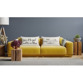 Mancheng-zi God Grant Me The Serenity Christian Bible Throw Pillow, Christian Women Gifts, Funda de cojín de Lino de algodón de 12 x 20 Pulgadas para decoración de sofá Cama