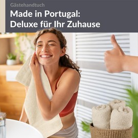 Lashuma Hand Towel Set 30 x 50 cm - Set of 4 Guest Towels in Natural, London Fluffy Guest Towels for the Face, Children and Guests