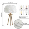 Sheenkarion Modern Small Gold Feather Table Lamp,Tripod Nightstand Bedside Lamp