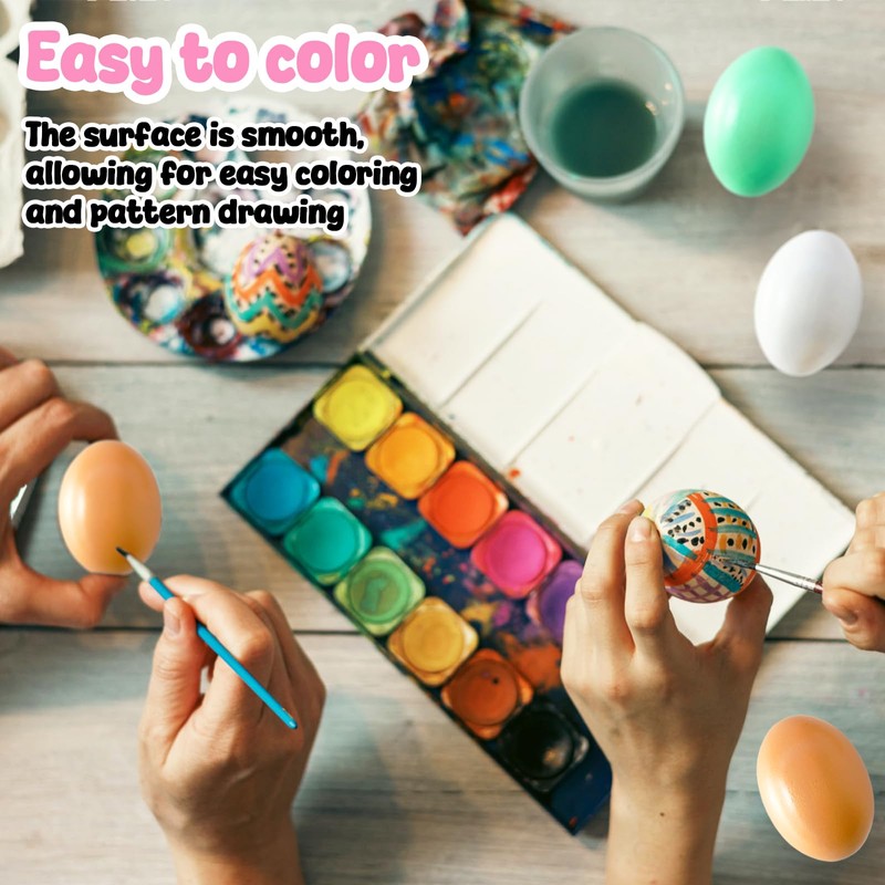 18 PCS 3 Colors Wooden Fake Chicken Eggs,Wood Nest Egg