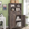 Iwell Tall Storage Cabinet with 2 Drawers & Adjustable Shelf,