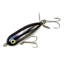 Heddon Torpedo Prop-Bait Topwater Fishing Lure with Spinner Action, Black Shiner/Glitter, Tiny Torpedo (1/4 oz)