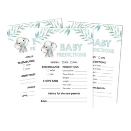 Inkdotpot Baby Elephant Gender Neutral Party Supplies Set Of 50 Baby Shower Prediction Cards For Baby Shower Game