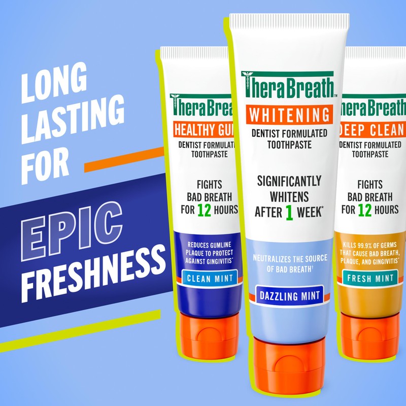 TheraBreath Whitening Toothpaste, Gentle Peroxide-Free Teeth Whitening in 1 Week