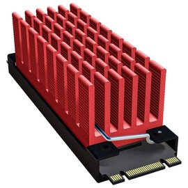 Archgon SSD Heatsink M.2 NVMe PCIe SSD Metallic Heatsink with Thermal Pad and Screwless Design for Desktop Workstation Server Business Computer Model HS-0130 (Red)
