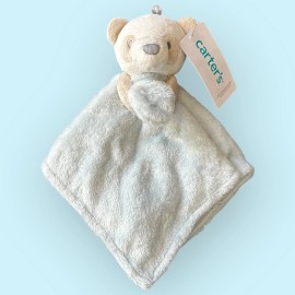 Carter's Carters Plush Blue Tan BABY PANDA Bear Stripes Security Blanket Lovey Toy #68325