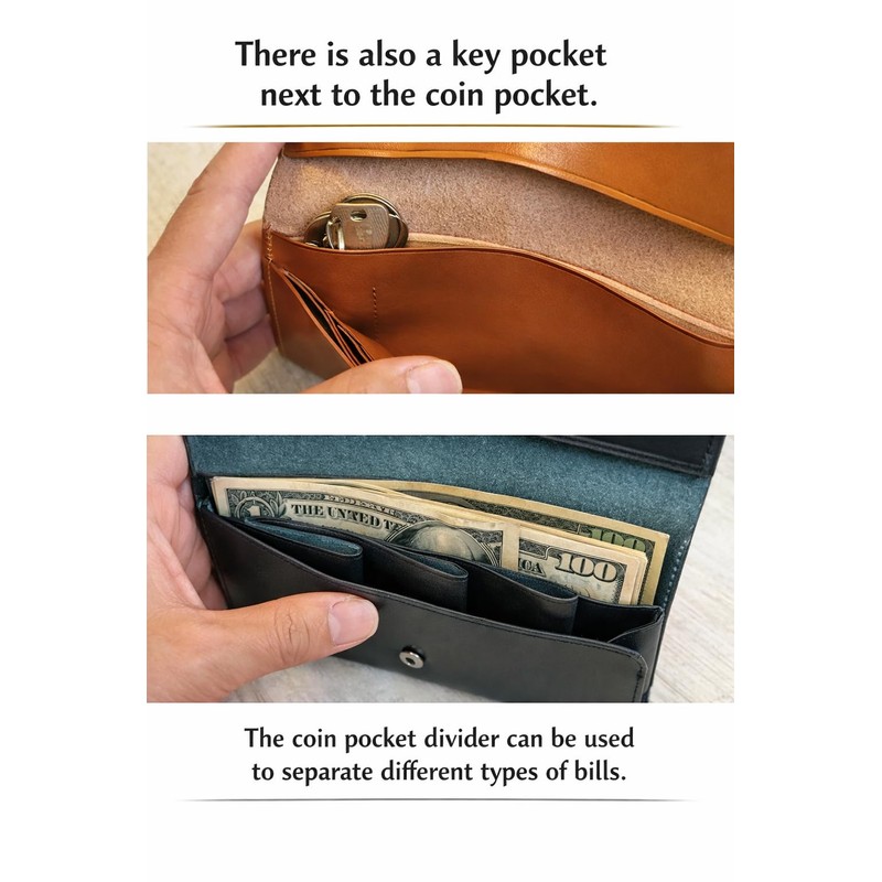 Cowhide Leather, Bill Size, Extra Small Long Wallet, Over'd-lap Mini